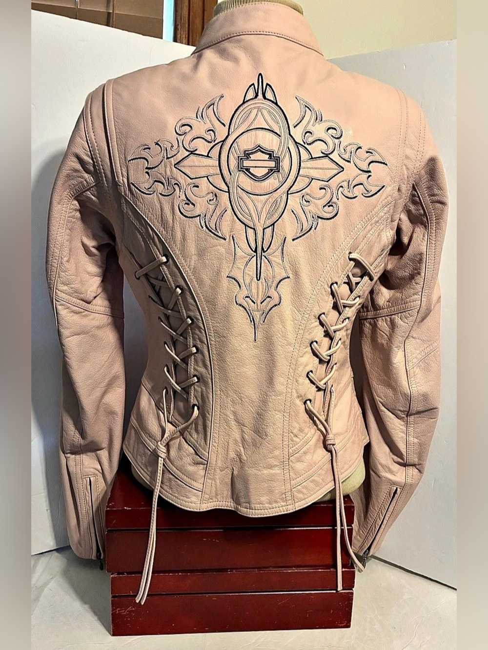 Harley-Davidson Charisma Pink Leather Jacket Moto Size Small